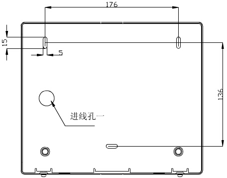 轉換開關采用壁掛式安裝，安裝孔位置和安裝孔距